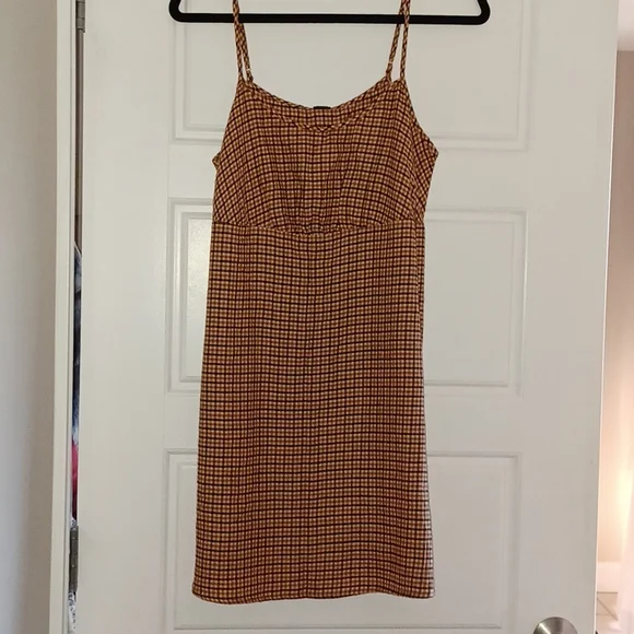 wild fable | Dresses | Wild Fable Brown Plaid Midi Dress Large | Poshmark